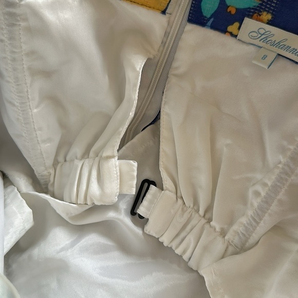 Shoshanna Blue Floral Print Strapless Mini Dress Sz 8 Cottagecore Shabby Chic - Picture 7 of 10